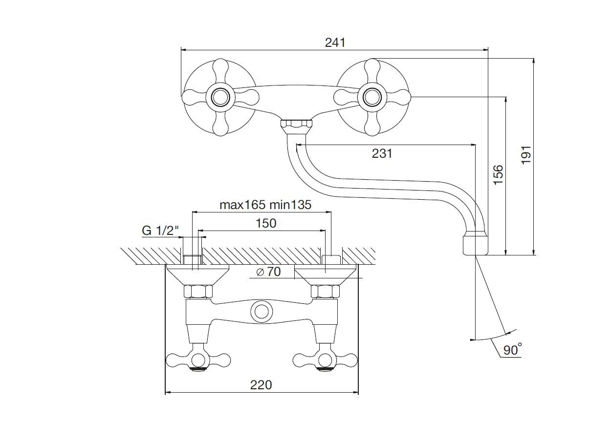 Смеситель для кухни MITTE ОЛДИ (OLDIE) в магазине Культо