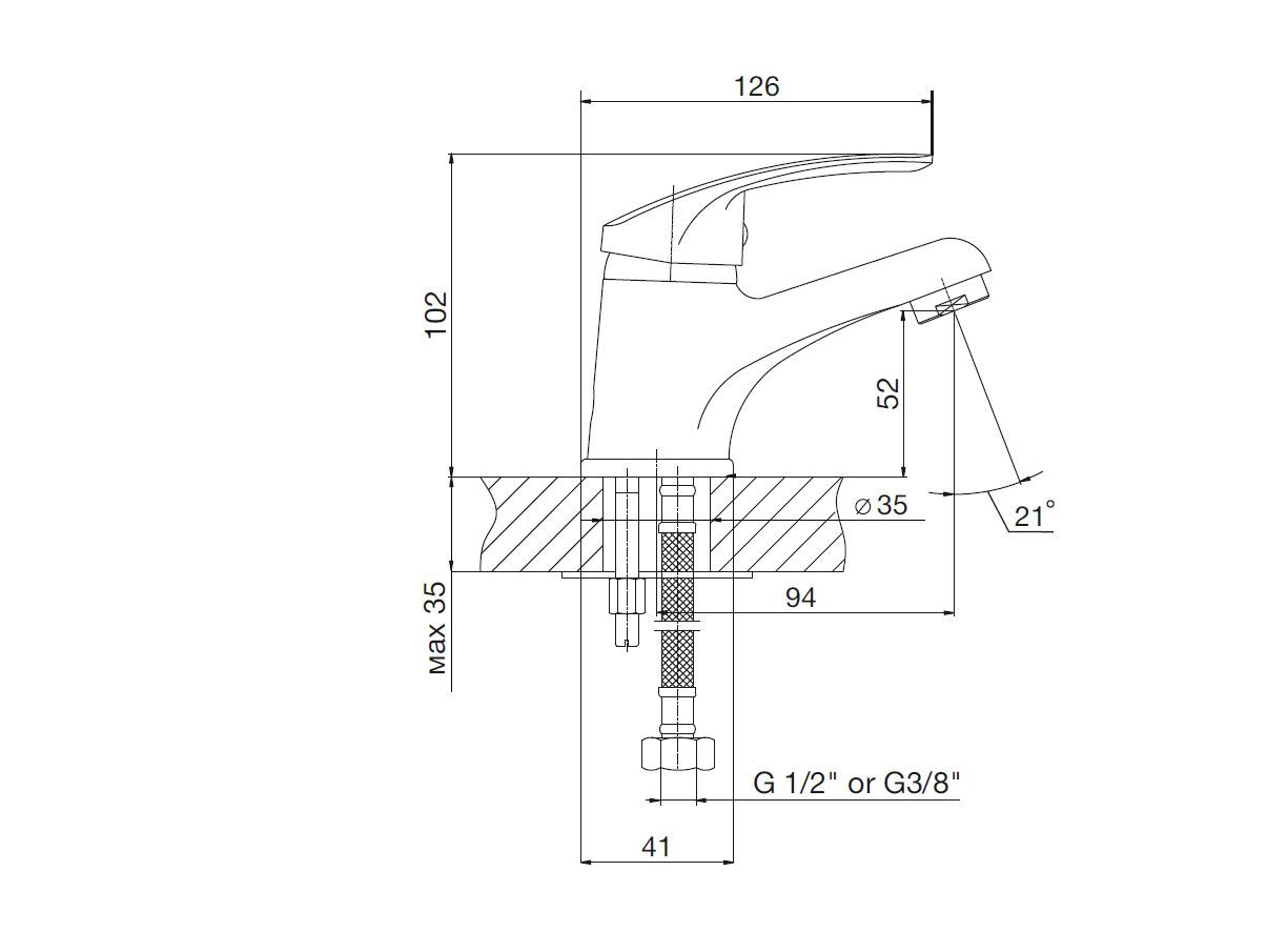 Смеситель для раковины MITTE ЭКОНОМИК (ECONOMIC) в магазине Культо