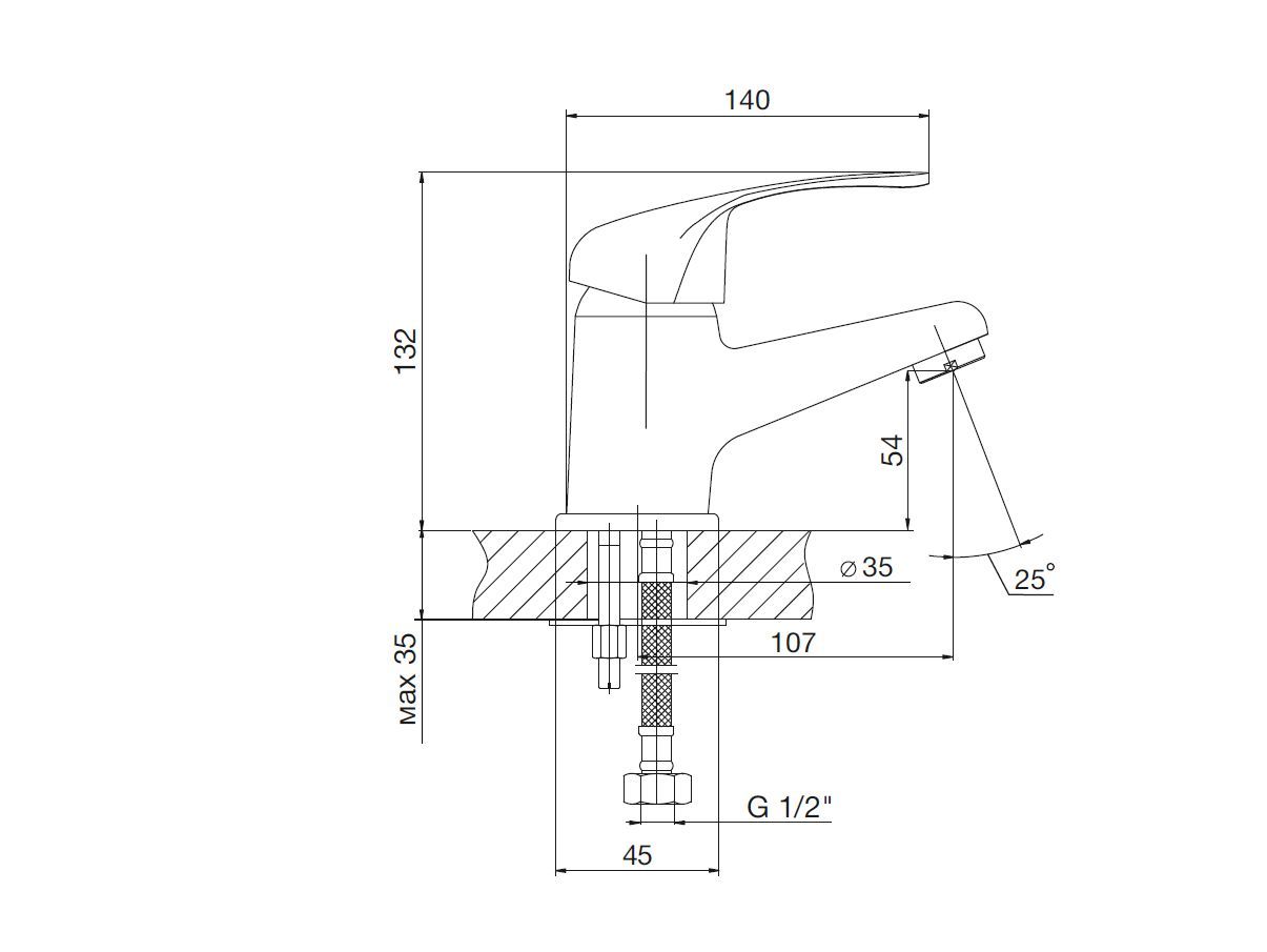Смеситель для раковины MITTE СТАНДАРТ (STANDART) в магазине Культо