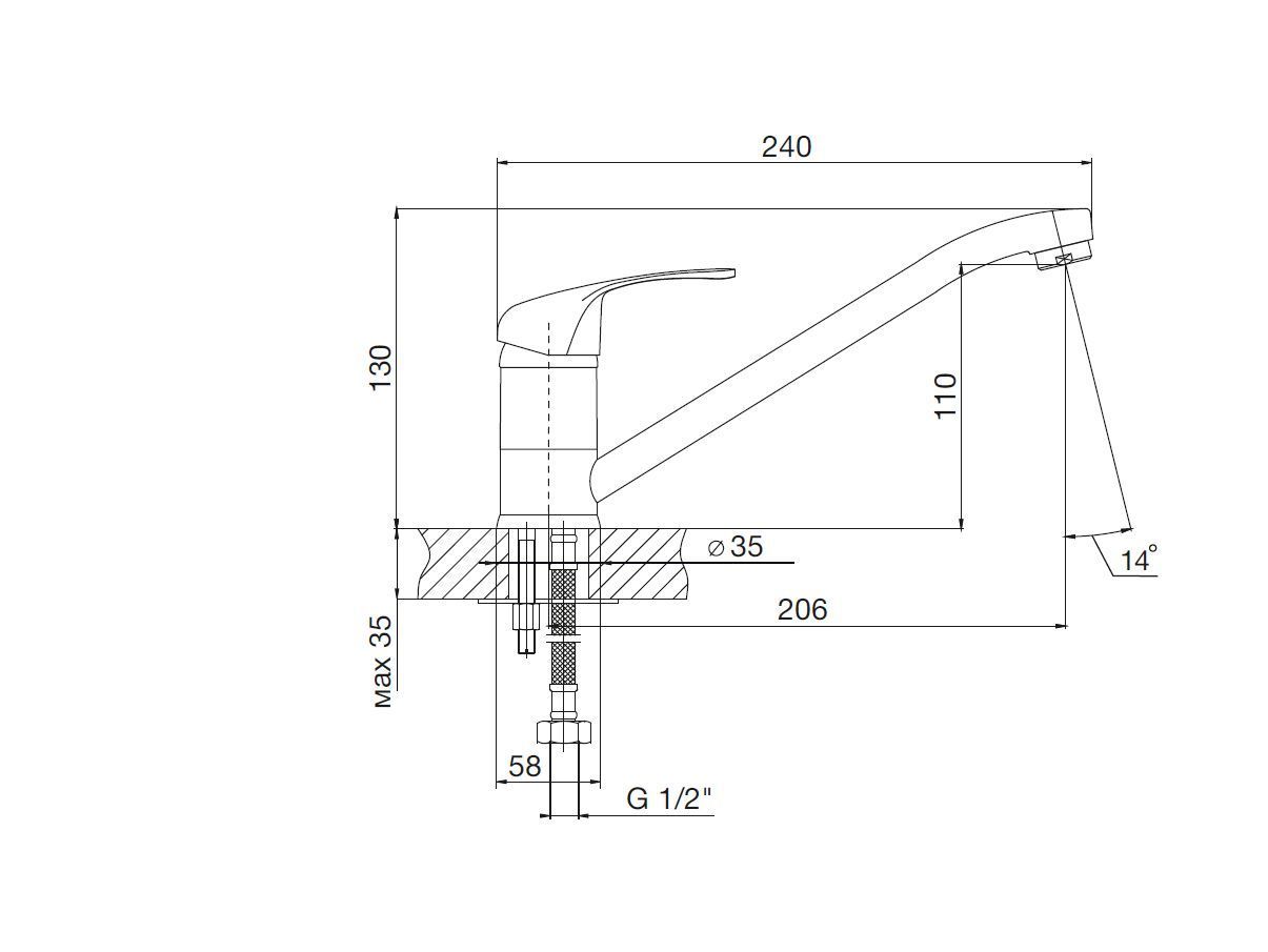 Смеситель для кухни MITTE СТАНДАРТ (STANDART) STD02KI в магазине Культо