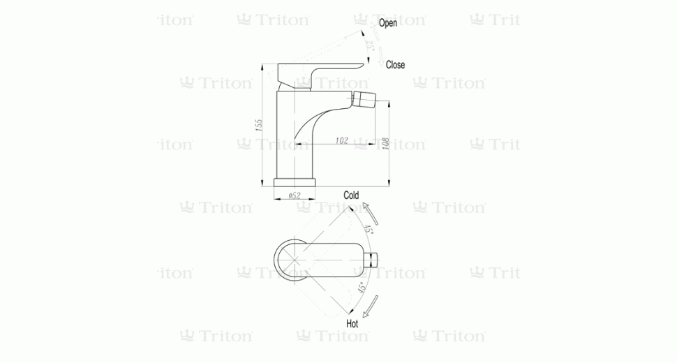 Смеситель для биде Triton 19506W-D125 в магазине Культо