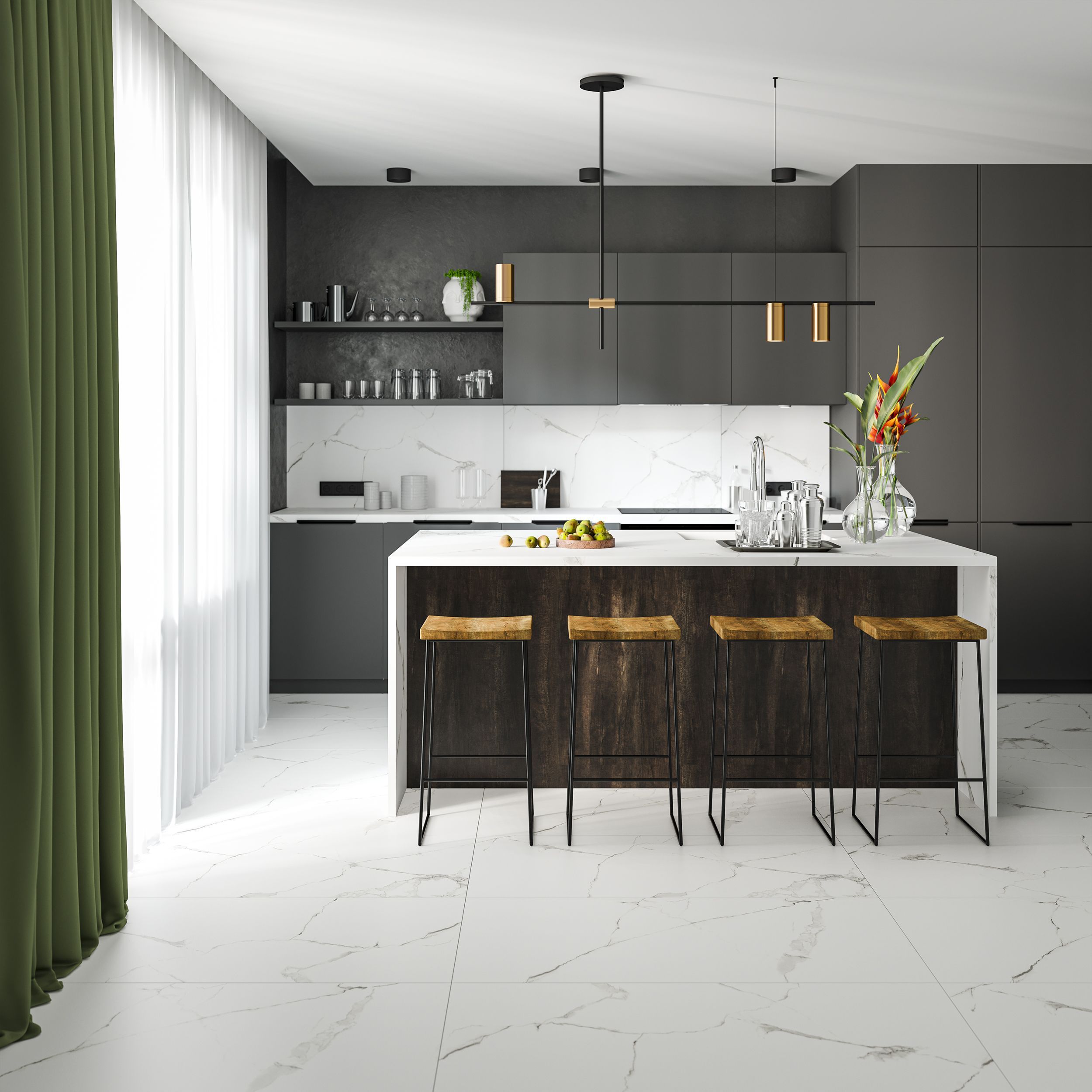 картинка Керамогранит CULTO ВАЙТ МАРБЛ (WHITE MARBLE) 60*120 матовый, упаковка 1,44м2 от магазина CULTO