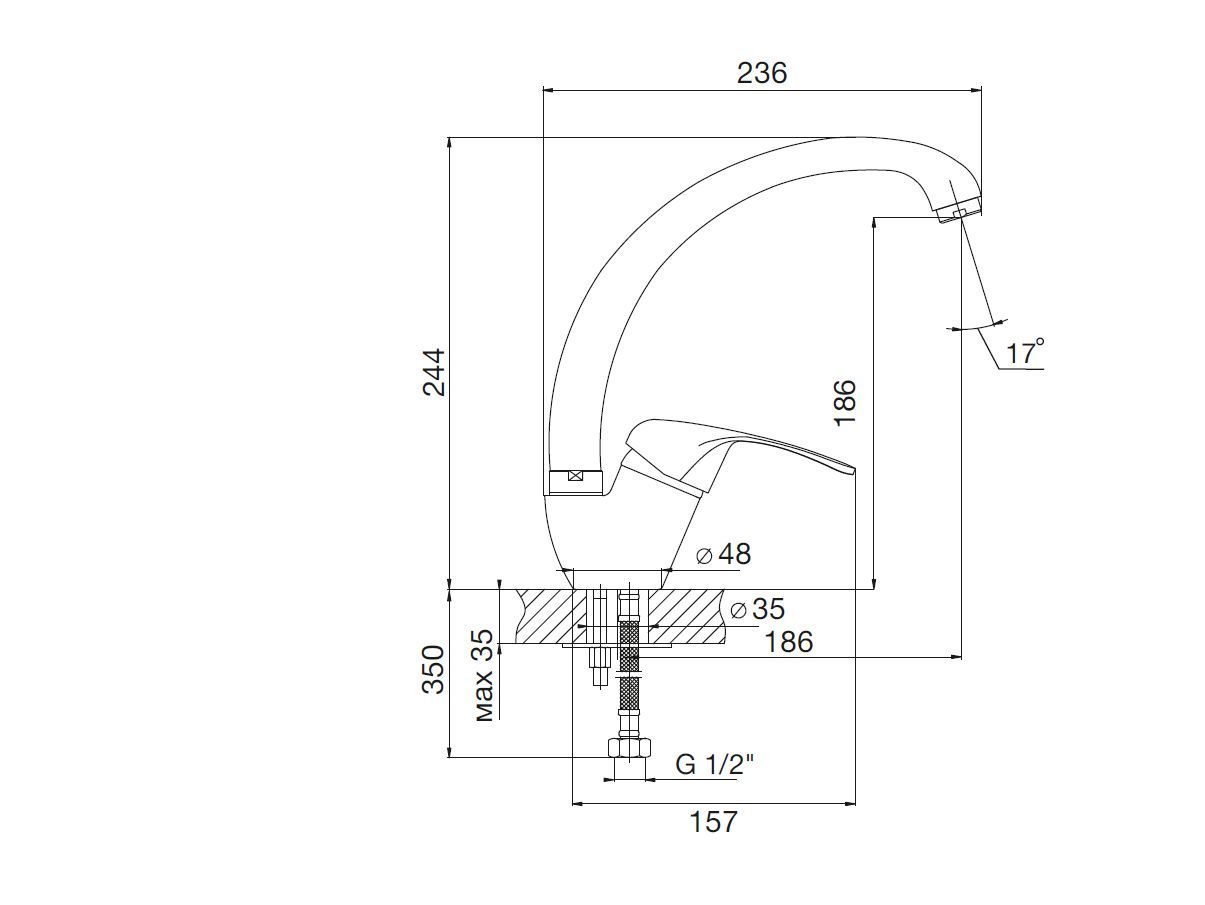 Смеситель для кухни MITTE СТАНДАРТ (STANDART) в магазине Культо