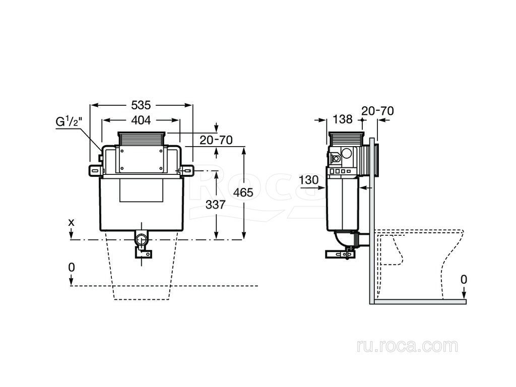 картинка Система инсталляции Roca Basic Tank L 890121200 бачок для напольного унитаза от магазина CULTO