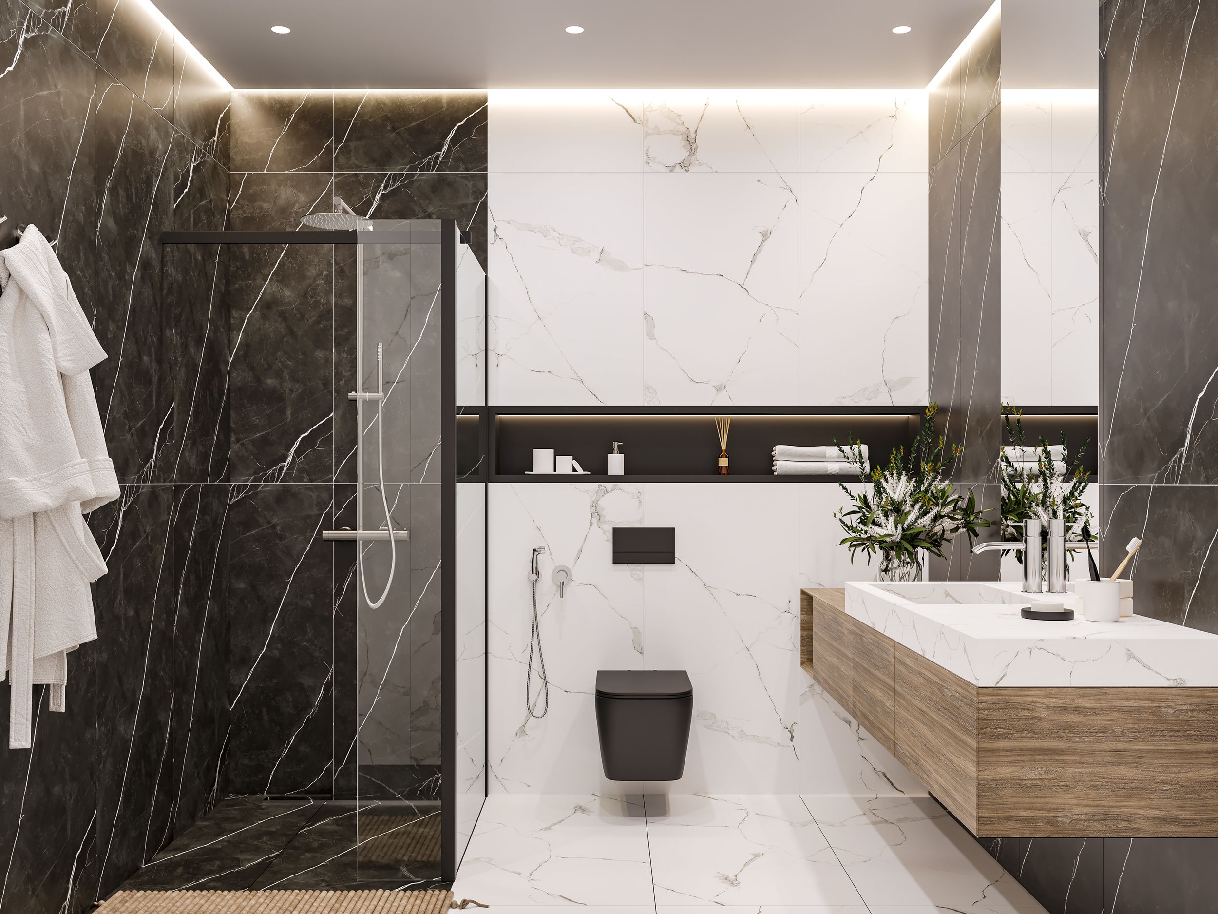 картинка Керамогранит CULTO ДАРК МАРБЛ (DARK MARBLE) 60*120 матовый, упаковка 1,44м2 от магазина CULTO