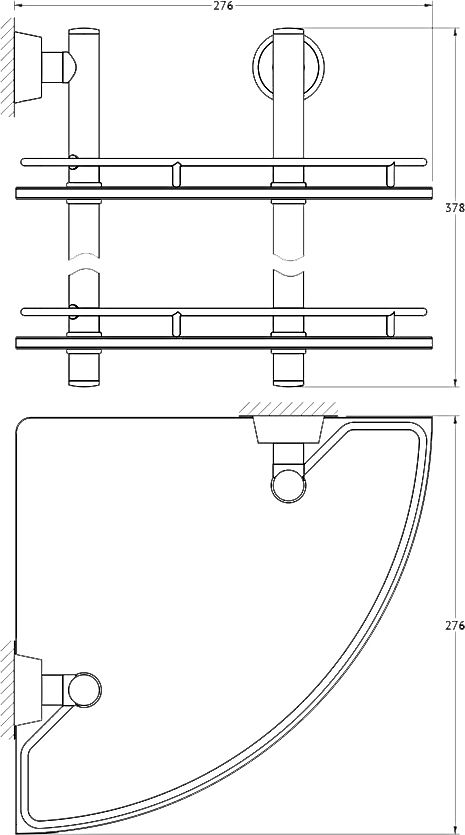 Полка FBS Vizovice VIZ 072 угловая 2-ярусная фото CULTO