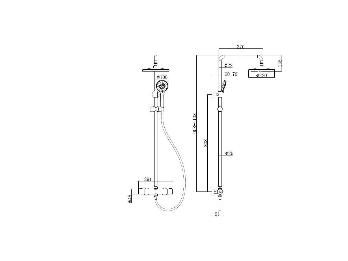 картинка Душевая система CULTO ANRY с термостатическим смесителем от магазина CULTO