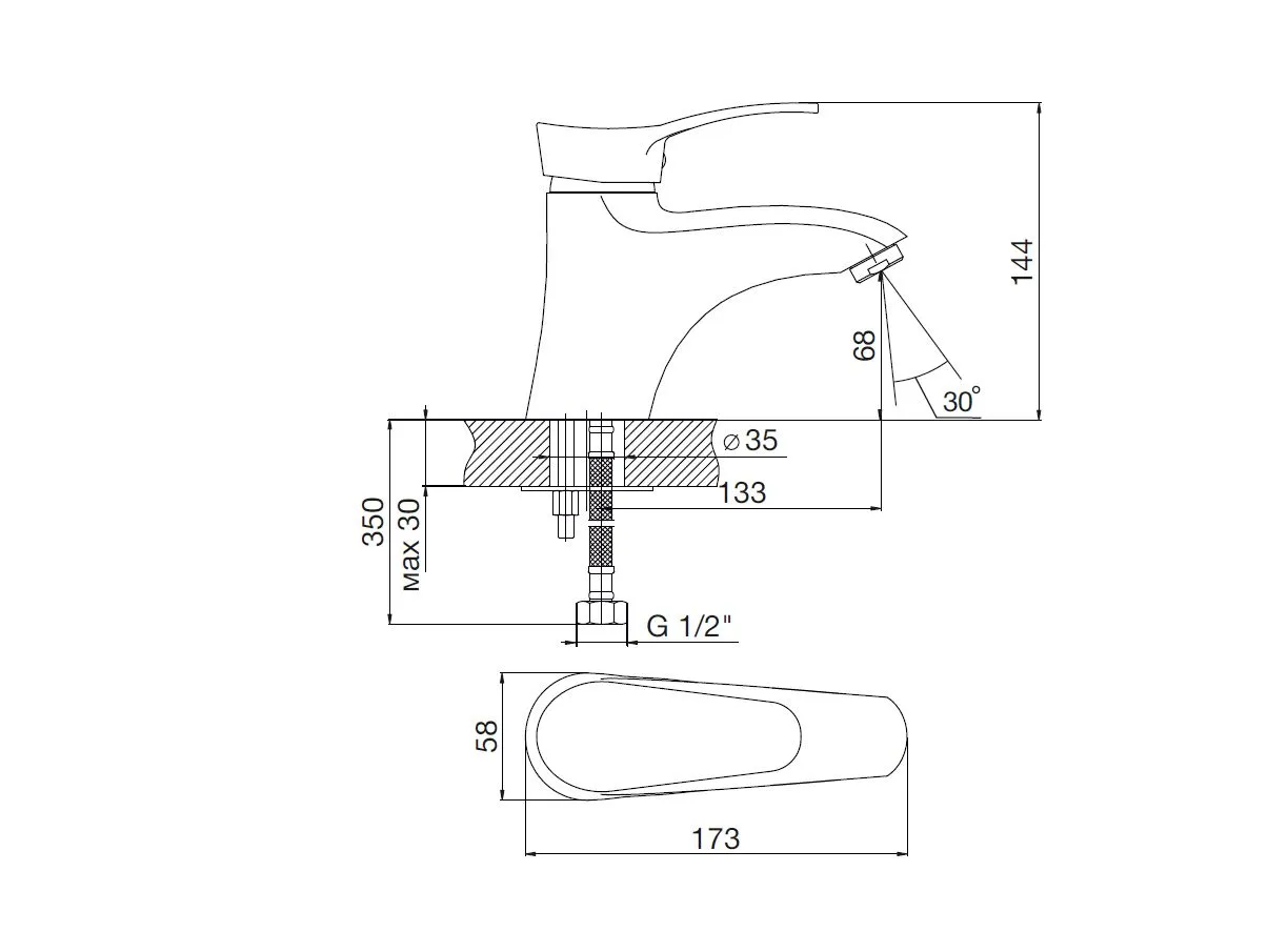Смеситель для раковины MITTE САТИН (SATIN) в магазине Культо