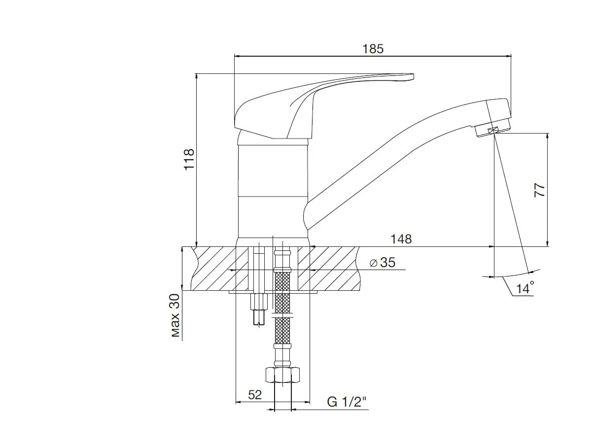 Смеситель для раковины MITTE СТАНДАРТ (STANDART) в магазине Культо