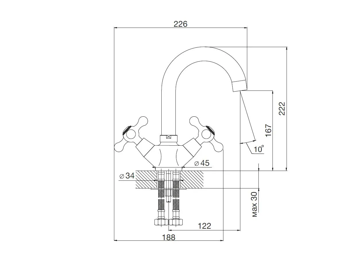 Смеситель для раковины MITTE ОЛДИ (OLDIE) в магазине Культо
