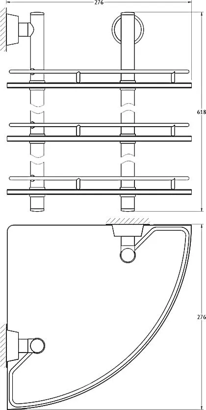 Полка FBS Vizovice VIZ 073 угловая 3-ярусная фото CULTO