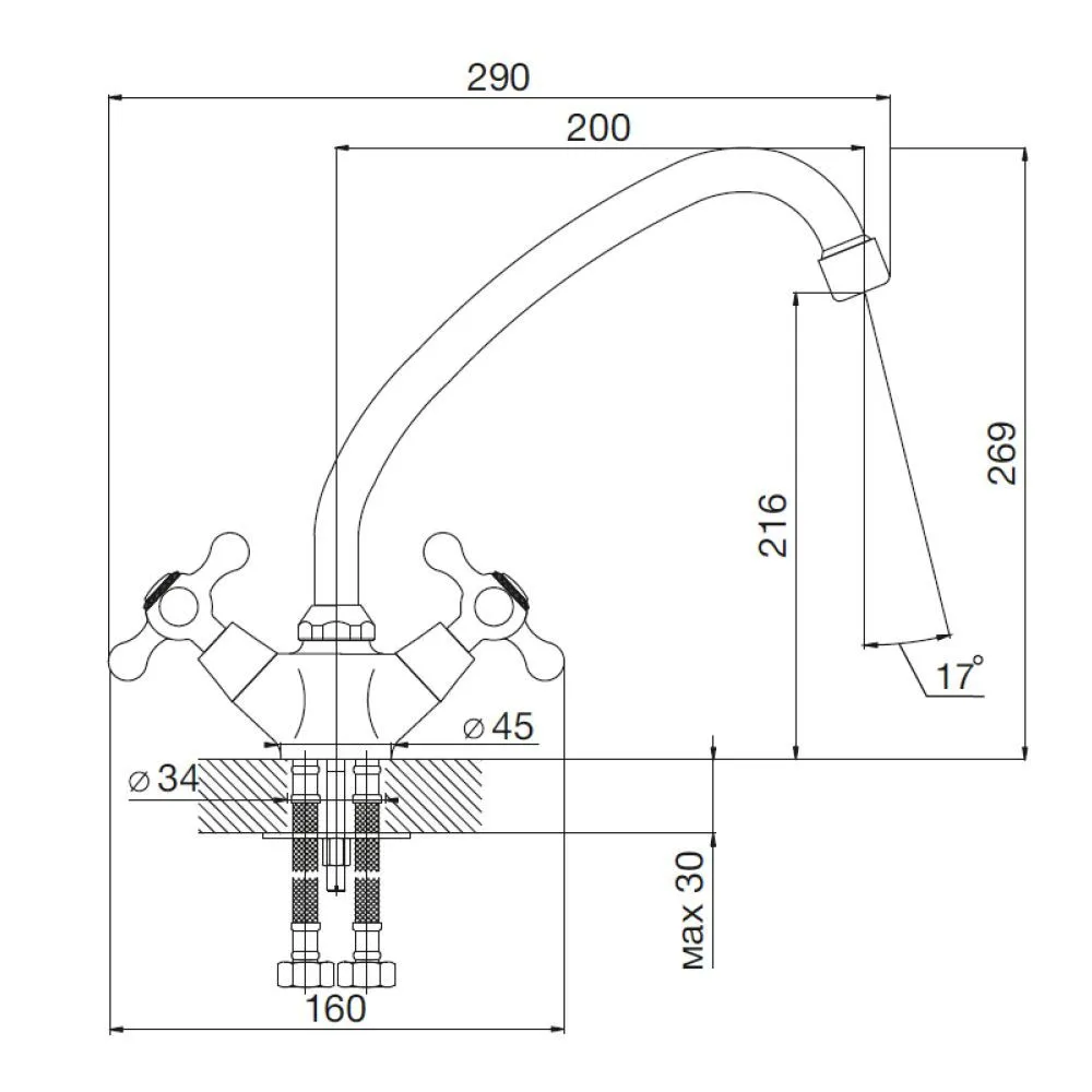 Смеситель для раковины MITTE ОЛДИ (OLDIE) OLD03KI в магазине Культо